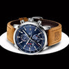 Stylish Wrist Watch For Men Genuine Leather Strap Watch Perfect Quartz Movement And Scratch Resistant Analog Chronograph Business Watches by Stevvex