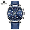 Stylish Wrist Watch For Men Genuine Leather Strap Watch Perfect Quartz Movement And Scratch Resistant Analog Chronograph Business Watches by Stevvex