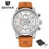 Stylish Wrist Watch For Men Genuine Leather Strap Watch Perfect Quartz Movement And Scratch Resistant Analog Chronograph Business Watches by Stevvex