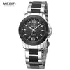 Classic Analogue Black Silver Women Watch Waterproof Elegant Quartz Wrist Watches Stainless Steel For Womens by Stevvex
