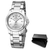Classic Analogue Black Silver Women Watch Waterproof Elegant Quartz Wrist Watches Stainless Steel For Womens by Stevvex