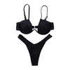 Push Up Unpadded Bikini Set Women 4 Colors Bandage Bikini Set Swimsuit Thong Bottom Swimwear Two Pieces Plain Bikini Bathing Suit Swimwear Bathing by Stevvex