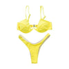 Push Up Unpadded Bikini Set Women 4 Colors Bandage Bikini Set Swimsuit Thong Bottom Swimwear Two Pieces Plain Bikini Bathing Suit Swimwear Bathing by Stevvex