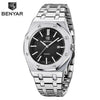 Men's Fashion Watch Luxury Men Stainless Steel Band Quartz Watch Analog Waterproof Sports Military Watches by Stevvex
