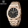 Men's Fashion Watch Luxury Men Stainless Steel Band Quartz Watch Analog Waterproof Sports Military Watches by Stevvex