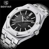 Men's Fashion Watch Luxury Men Stainless Steel Band Quartz Watch Analog Waterproof Sports Military Watches by Stevvex