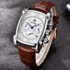 Classic Rectangle Waterproof Case Vintage Design Luxury Watches Leather Strap Business Casual Analog Wrist Watch For Men by Stevvex