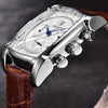 Classic Rectangle Waterproof Case Vintage Design Luxury Watches Leather Strap Business Casual Analog Wrist Watch For Men by Stevvex