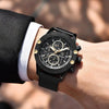 Sport Chronograph Fashion Luxury Men Watches Mesh & Rubber Band Waterproof Quartz Gold Watch For Men by Stevvex