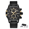 Sport Chronograph Fashion Luxury Men Watches Mesh & Rubber Band Waterproof Quartz Gold Watch For Men by Stevvex
