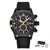 Sport Chronograph Fashion Luxury Men Watches Mesh & Rubber Band Waterproof Quartz Gold Watch For Men by Stevvex