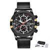 Sport Chronograph Fashion Luxury Men Watches Mesh & Rubber Band Waterproof Quartz Gold Watch For Men by Stevvex