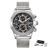 Sport Chronograph Fashion Luxury Men Watches Mesh & Rubber Band Waterproof Quartz Gold Watch For Men by Stevvex