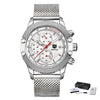 Sport Chronograph Fashion Luxury Men Watches Mesh & Rubber Band Waterproof Quartz Gold Watch For Men by Stevvex