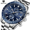 Men Top Luxury Full Steel Business Quartz Watch Men's Casual Waterproof Analog Chronograph Sports Stainless Steel Strap Watches by Stevvex
