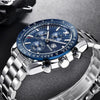 Men Top Luxury Full Steel Business Quartz Watch Men's Casual Waterproof Analog Chronograph Sports Stainless Steel Strap Watches by Stevvex