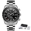 Men Top Luxury Full Steel Business Quartz Watch Men's Casual Waterproof Analog Chronograph Sports Stainless Steel Strap Watches by Stevvex