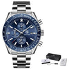 Men Top Luxury Full Steel Business Quartz Watch Men's Casual Waterproof Analog Chronograph Sports Stainless Steel Strap Watches by Stevvex