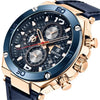 Multifunction Luxury 2021 Men's Watch Quartz Genuine Leather Strap Sport Chronograph Waterproof Men Wrist Watch by Stevvex