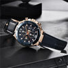 Multifunction Luxury 2021 Men's Watch Quartz Genuine Leather Strap Sport Chronograph Waterproof Men Wrist Watch by Stevvex