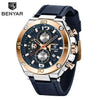Multifunction Luxury 2021 Men's Watch Quartz Genuine Leather Strap Sport Chronograph Waterproof Men Wrist Watch by Stevvex