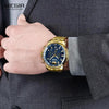 Luxury Men's Gold Business Watches Quartz Analogue Wristwatch Stainless Steel Waterproof Luminous Watch by Stevvex