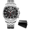 Luxury Men's Gold Business Watches Quartz Analogue Wristwatch Stainless Steel Waterproof Luminous Watch by Stevvex