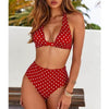 Beautiful Multicolored Women High Waist Bikini Swimwear Women Halter Push Up Bikini Set Swimsuit Women's Flower Print Bikini High Waist Beach Swimsuits Sporty Two Piece Bathing Suit Female Beach Wear Bathing Suit by Stevvex