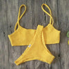 Vintage Women Push-up Padded Bra Bikini Set Pleated Swimsuit Women's Detachable Padded Cutout Push Up Striped Bikini Set Two Piece Swimsuit Swimming Beach Bathing Costume Classic Bikini Set by Stevvex