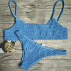 Vintage Women Push-up Padded Bra Bikini Set Pleated Swimsuit Women's Detachable Padded Cutout Push Up Striped Bikini Set Two Piece Swimsuit Swimming Beach Bathing Costume Classic Bikini Set by Stevvex
