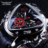 Elegant Sport Triangle Mens Watch Luxury Racing Modern Design Black Classic Leather Strap Wrist Watch For Men by Stevvex