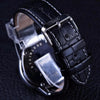 Elegant Sport Triangle Mens Watch Luxury Racing Modern Design Black Classic Leather Strap Wrist Watch For Men by Stevvex