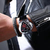 Elegant Sport Triangle Mens Watch Luxury Racing Modern Design Black Classic Leather Strap Wrist Watch For Men by Stevvex