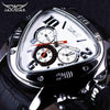 Elegant Sport Triangle Mens Watch Luxury Racing Modern Design Black Classic Leather Strap Wrist Watch For Men by Stevvex