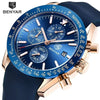 2021 Blue Men Watch Luxury Design Watches Silicone Band Male Wrist Watches Men's Chronograph Round Watch by Stevvex