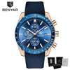 2021 Blue Men Watch Luxury Design Watches Silicone Band Male Wrist Watches Men's Chronograph Round Watch by Stevvex