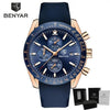 2021 Blue Men Watch Luxury Design Watches Silicone Band Male Wrist Watches Men's Chronograph Round Watch by Stevvex