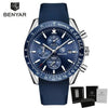 2021 Blue Men Watch Luxury Design Watches Silicone Band Male Wrist Watches Men's Chronograph Round Watch by Stevvex