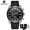 2021 Blue Men Watch Luxury Design Watches Silicone Band Male Wrist Watches Men's Chronograph Round Watch by Stevvex