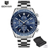 2021 Blue Men Watch Luxury Design Watches Silicone Band Male Wrist Watches Men's Chronograph Round Watch by Stevvex