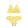 Modern Yellow Mid-waist Women Bikinis Set Swimwear Women's Bathing Suits Ruffles Bikini Sets Low Rise Two Piece Swimsuit Women Swimsuits Bathing Suit Women Yellow Ruffled Beachwear Bikini by Stevvex