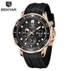 Black Multifunctional Sport Men Watches Luxury Quartz Watches Fashion Chronograph Stylish Elegant Comfortable Watch For Men by Stevvex