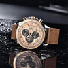 Multifunction Brown Luxury New Men's Watches Quartz Sport Chronograph Elegant Leather Bracelet Men Wrist Watch by Stevvex
