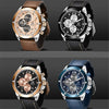 Multifunction Brown Luxury New Men's Watches Quartz Sport Chronograph Elegant Leather Bracelet Men Wrist Watch by Stevvex