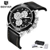 Multifunction Brown Luxury New Men's Watches Quartz Sport Chronograph Elegant Leather Bracelet Men Wrist Watch by Stevvex
