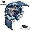 Multifunction Brown Luxury New Men's Watches Quartz Sport Chronograph Elegant Leather Bracelet Men Wrist Watch by Stevvex