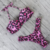 Animal Print Leopard Bikini Push Up Swimsuit Women Bikini Set Bathing Suit Bandeau Beach Wear Swimwear Women Casual Leopard Printed Triangle High Waist Two Piece Bikini Sets by Stevvex