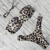 Animal Print Leopard Bikini Push Up Swimsuit Women Bikini Set Bathing Suit Bandeau Beach Wear Swimwear Women Casual Leopard Printed Triangle High Waist Two Piece Bikini Sets by Stevvex