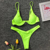 Underwired Bikini Female Swimsuit Women Swimwear Two-Piece V Shape Wire Bikini Set Bather Bathing Suit Women Micro Bikini Set Shiny Metallic 2 Piece Swimsuit Push Up Underwire Swimwear Bathing Suit by Stevvex