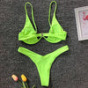 Underwired Bikini Female Swimsuit Women Swimwear Two-Piece V Shape Wire Bikini Set Bather Bathing Suit Women Micro Bikini Set Shiny Metallic 2 Piece Swimsuit Push Up Underwire Swimwear Bathing Suit by Stevvex